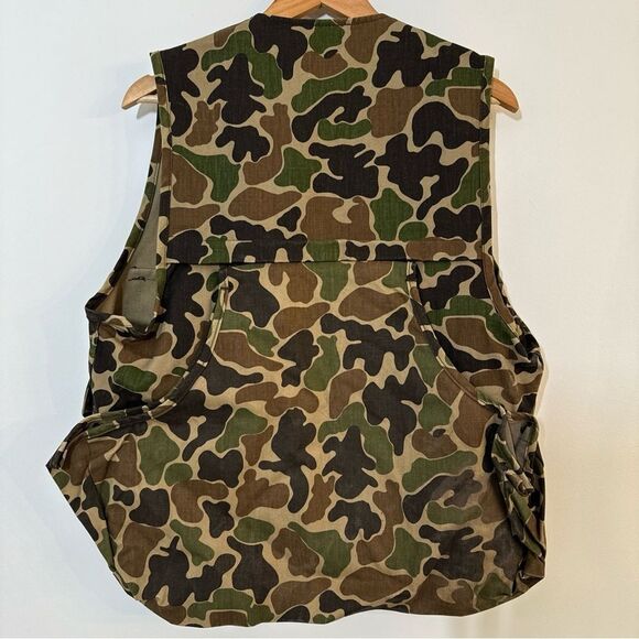 Redhead Bone Dry Vest Mens Medium Green Camo Corduroy Bird Hunt Game Pouch - Picture 2 of 5